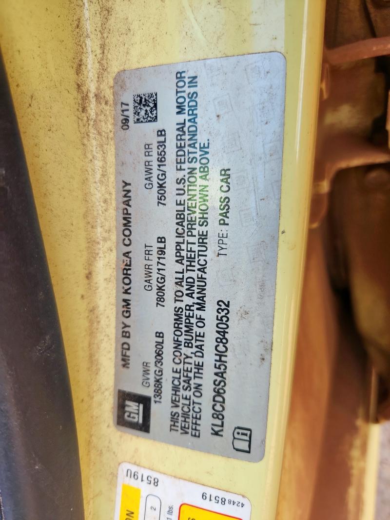 2017 CHEVROLET SPARK 1LT - KL8CD6SA5HC840532