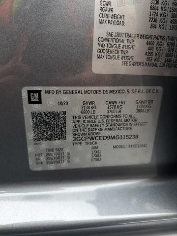 2021 CHEVROLET SILVERADO C1500 LT - 3GCPWCED9MG115238