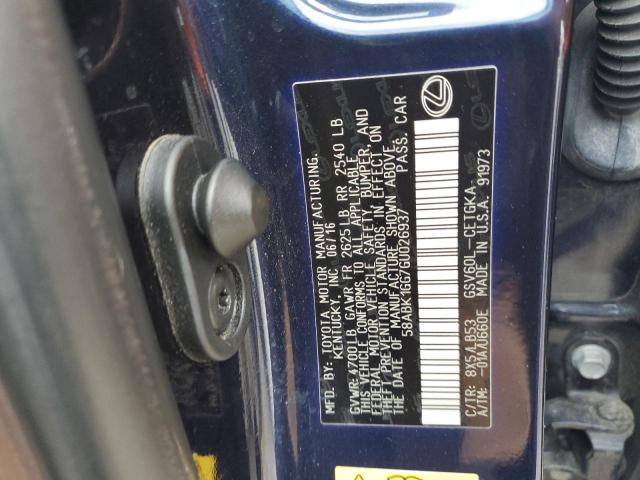 2016 LEXUS ES 350 - 58ABK1GG7GU026937