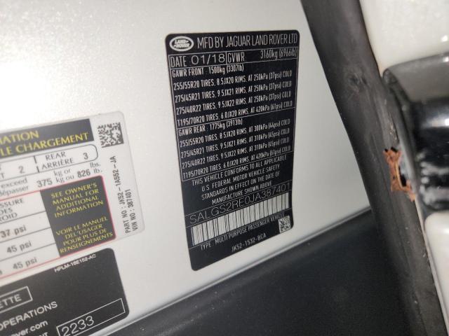 2018 LAND ROVER RANGE ROVE - SALGS2RE0JA387401