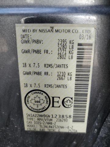 2016 NISSAN MURANO S - 5N1AZ2MH9GN123858