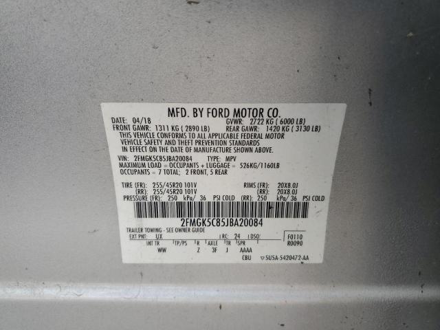 2018 FORD FLEX SEL 2FMGK5C85JBA20084