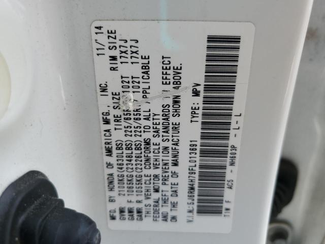 2015 HONDA CR-V EXL 5J6RM4H79FL013691
