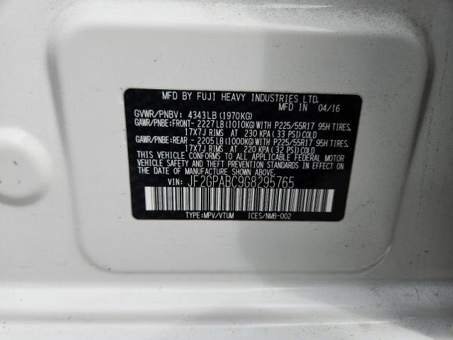 2016 SUBARU CROSSTREK JF2GPABC9G8295765