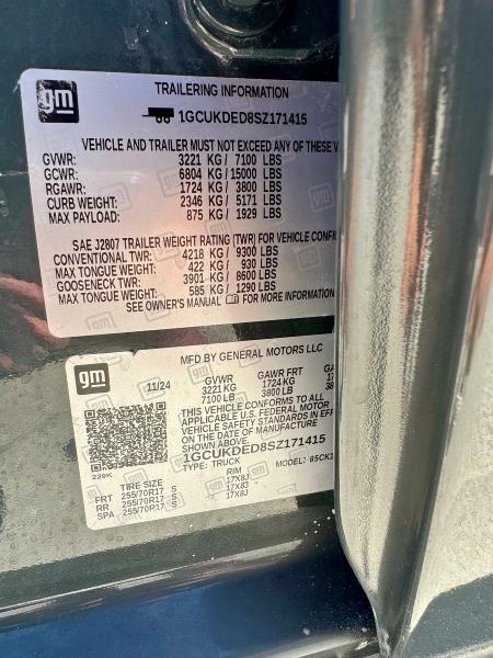 2025 CHEVROLET SILVERADO 1GCUKDED8SZ171415