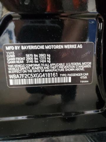 2016 BMW 750 XI WBA7F2C5XGG418161