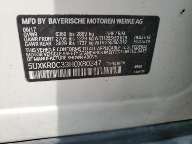 2017 BMW X5 XDRIVE35I 5UXKR0C33H0X80347