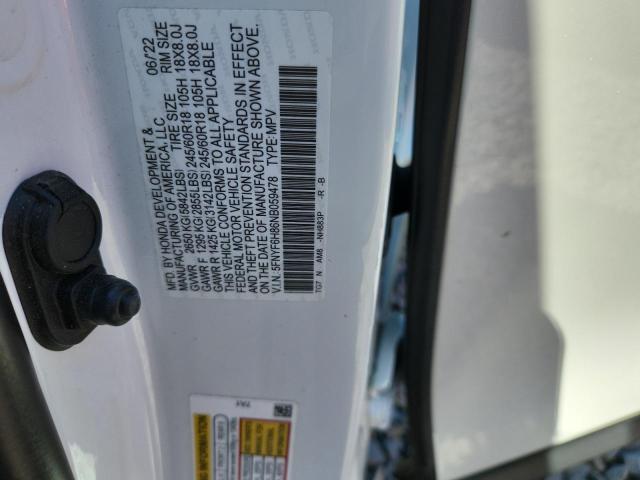 2022 HONDA PILOT TRAI 5FNYF6H86NB059478