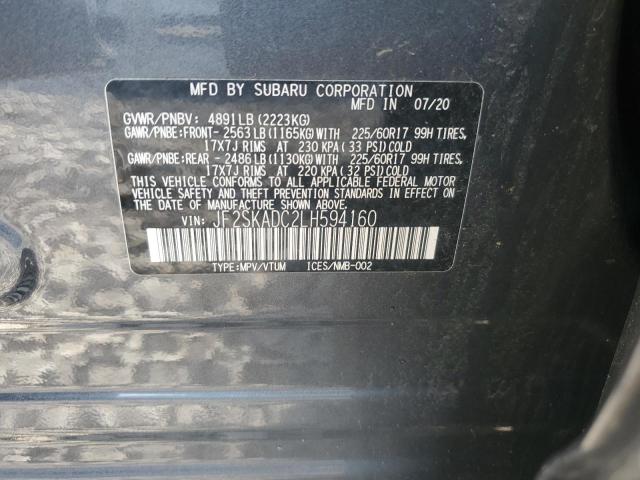 2020 SUBARU FORESTER JF2SKADC2LH594160