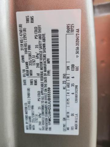 2018 FORD ESCAPE SEL 1FMCU9HD2JUB55359