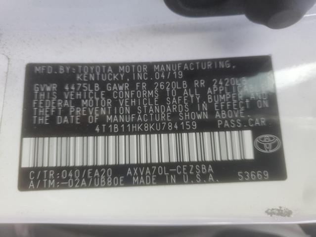 2019 TOYOTA CAMRY L - 4T1B11HK8KU784159