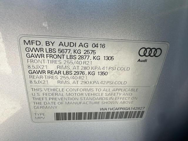 2016 AUDI SQ5 PRESTI WA1VCAFP6GA142827