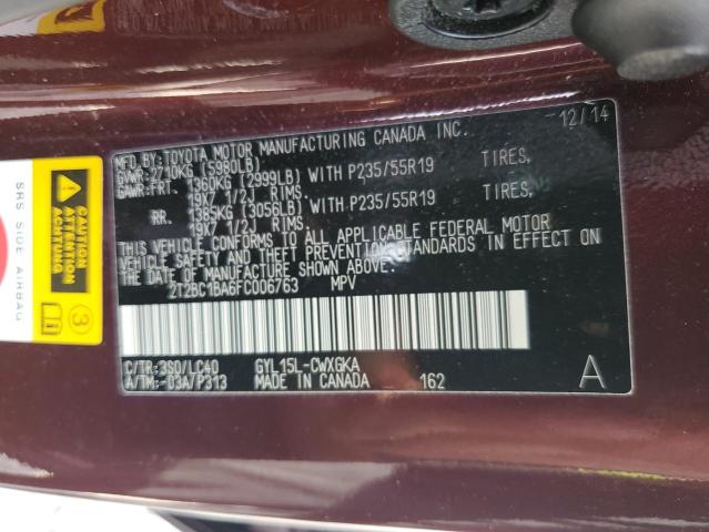 2015 LEXUS RX 450H 2T2BC1BA6FC006763