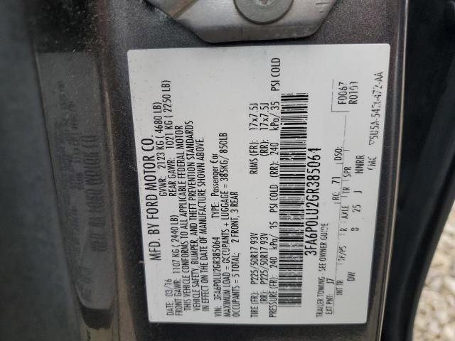 2016 FORD FUSION SE 3FA6P0LU2GR385064