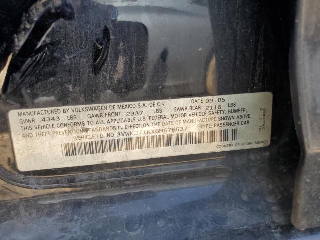 2006 VOLKSWAGEN JETTA 2.0T #3273743357