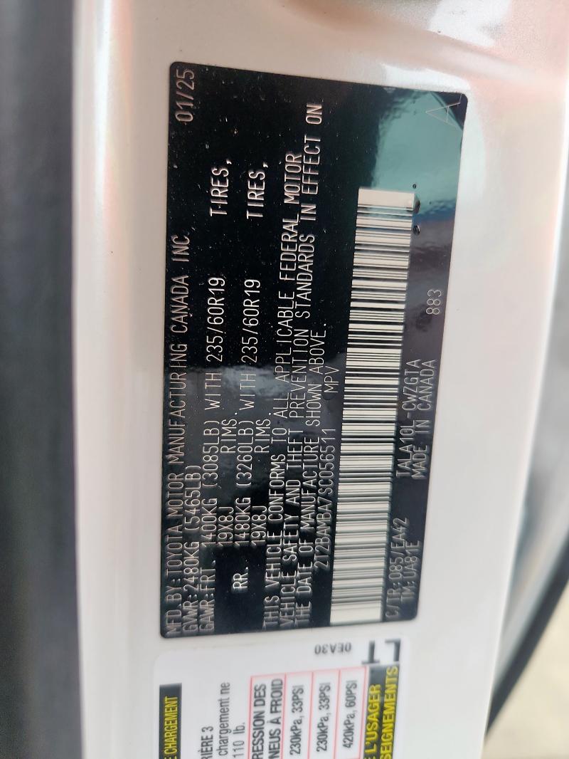 2025 LEXUS RX 350 BAS 2T2BAMBA7SC056511