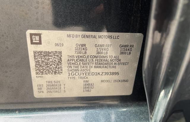 2019 CHEVROLET SILVERADO 1GCUYEED1KZ393895