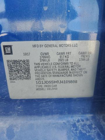 2018 CHEVROLET SONIC LT 1G1JD5SH0J4105598