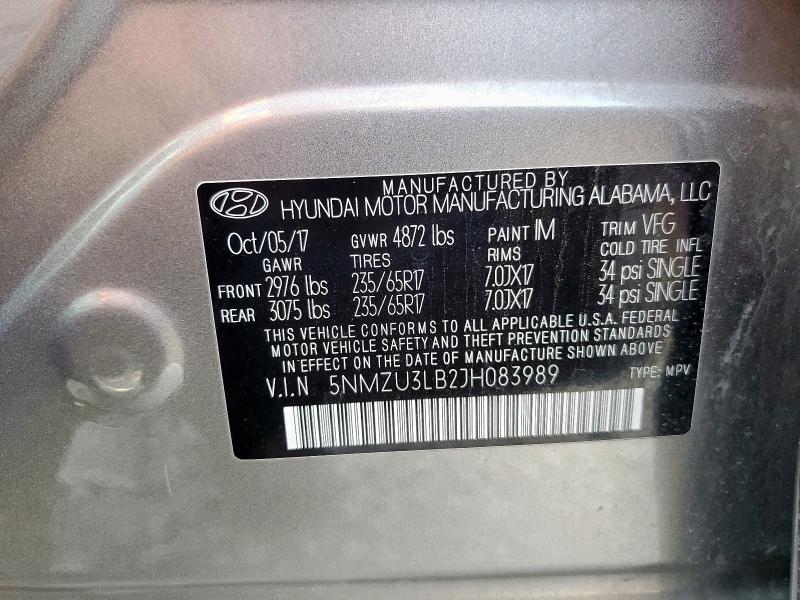 2018 HYUNDAI SANTA FE S 5NMZU3LB2JH083989