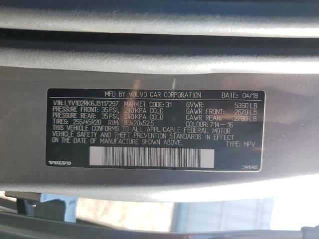 2018 VOLVO XC60 T5 LYV102RK6JB117297