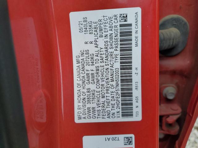 2022 HONDA CIVIC SPOR #3302703049