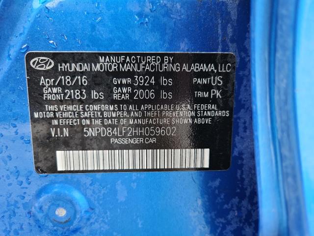 2017 HYUNDAI ELANTRA SE - 5NPD84LF2HH059602