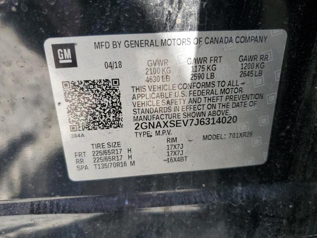 2018 CHEVROLET EQUINOX LT 2GNAXSEV7J6314020