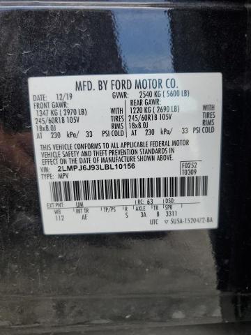 2020 LINCOLN NAUTILUS 2LMPJ6J93LBL10156