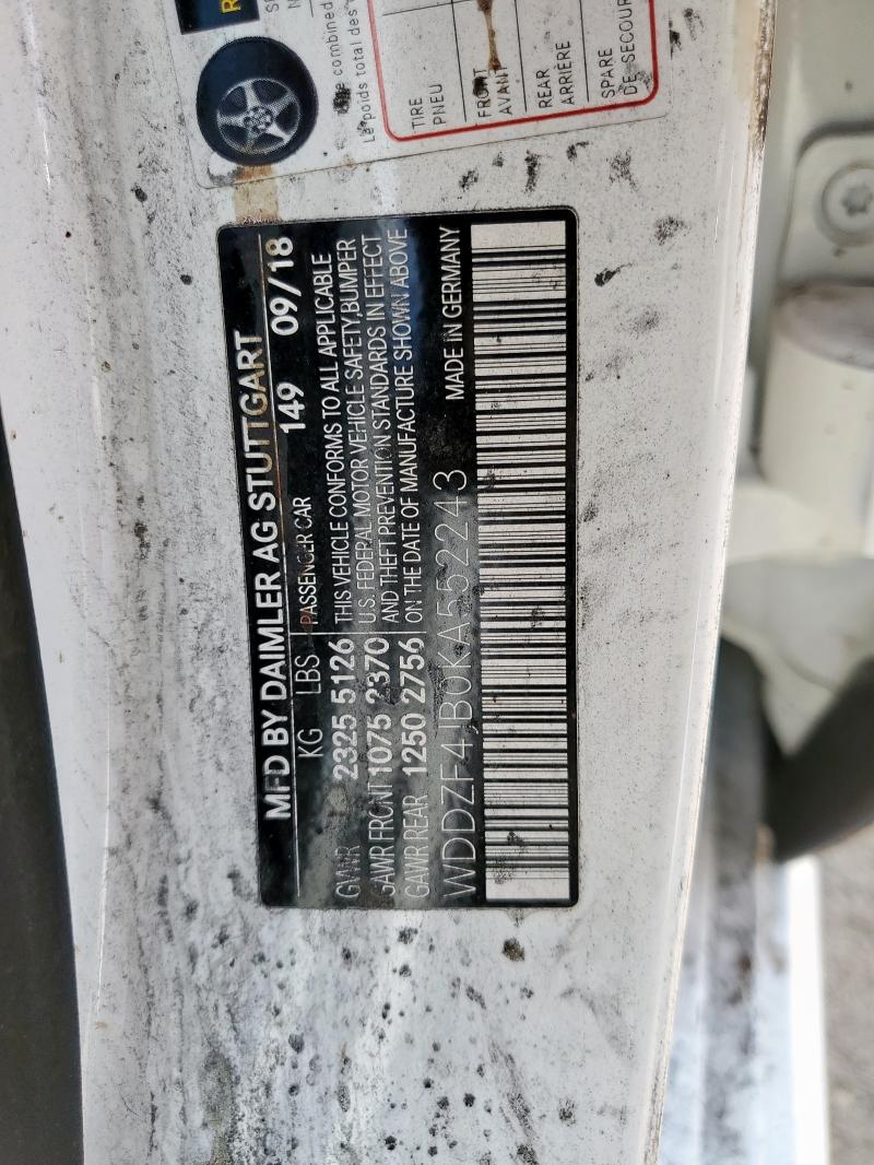 2019 MERCEDES-BENZ E 300 WDDZF4JB0KA552243