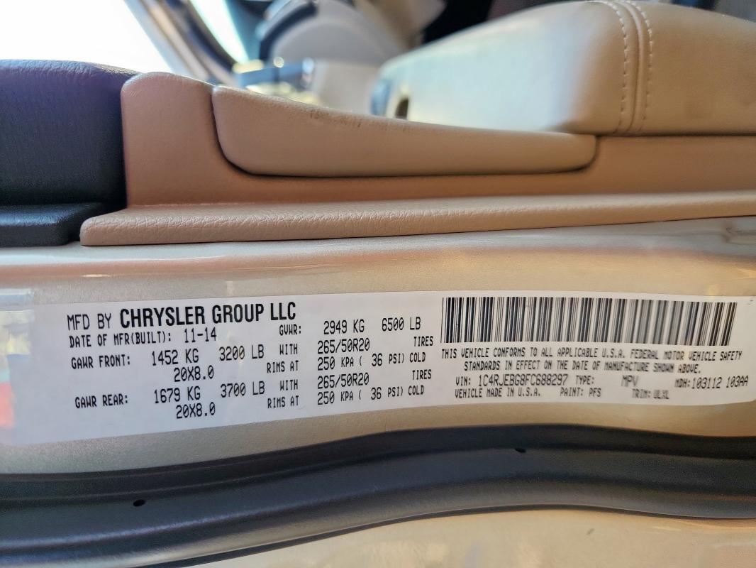 2015 JEEP GRAND CHER 1C4RJEBG8FC688297