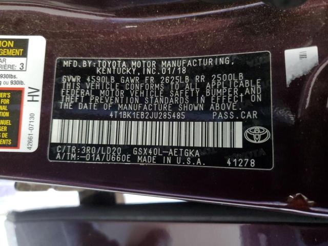 2018 TOYOTA AVALON XLE 4T1BK1EB2JU285485