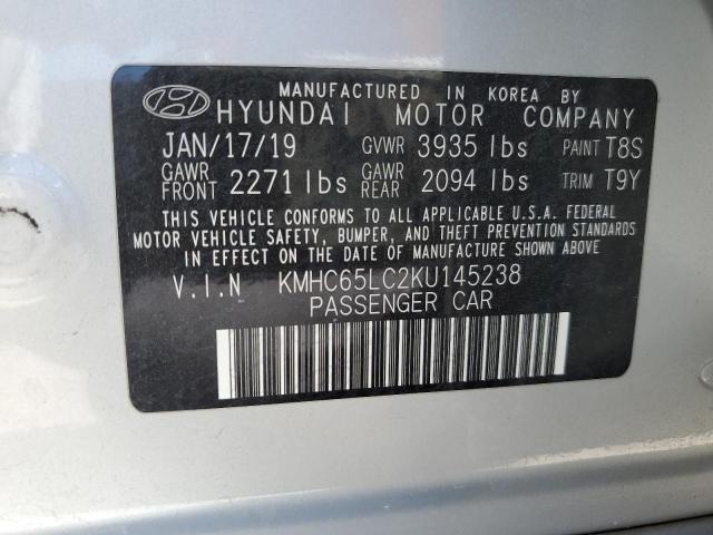 2019 HYUNDAI IONIQ BLUE KMHC65LC2KU145238