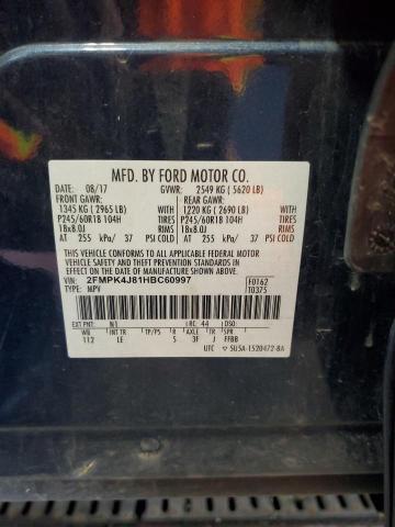 2017 FORD EDGE SEL - 2FMPK4J81HBC60997