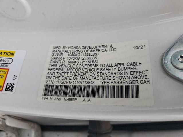 2021 HONDA ACCORD LX - 1HGCV1F11MA113848