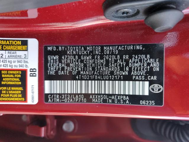 2020 TOYOTA 1 TON 4T1D21FB4LU012171