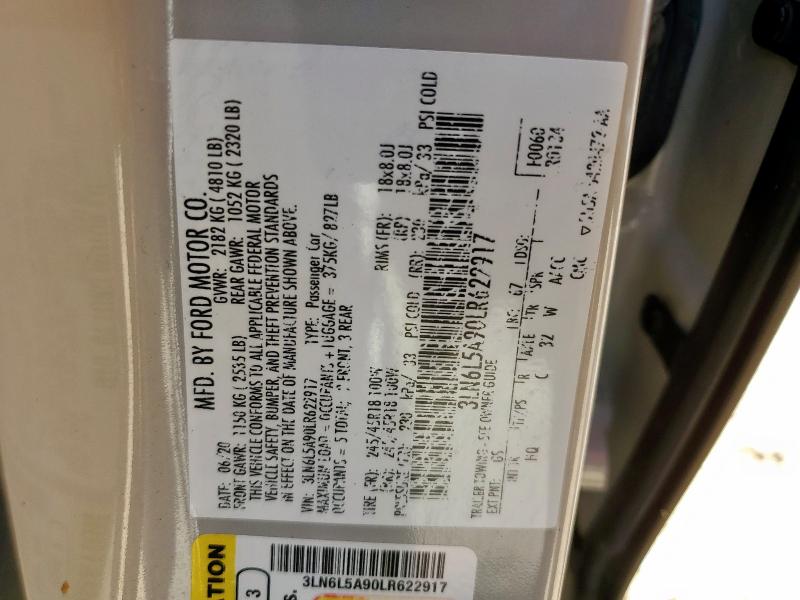 2020 LINCOLN MKZ 3LN6L5A90LR622917