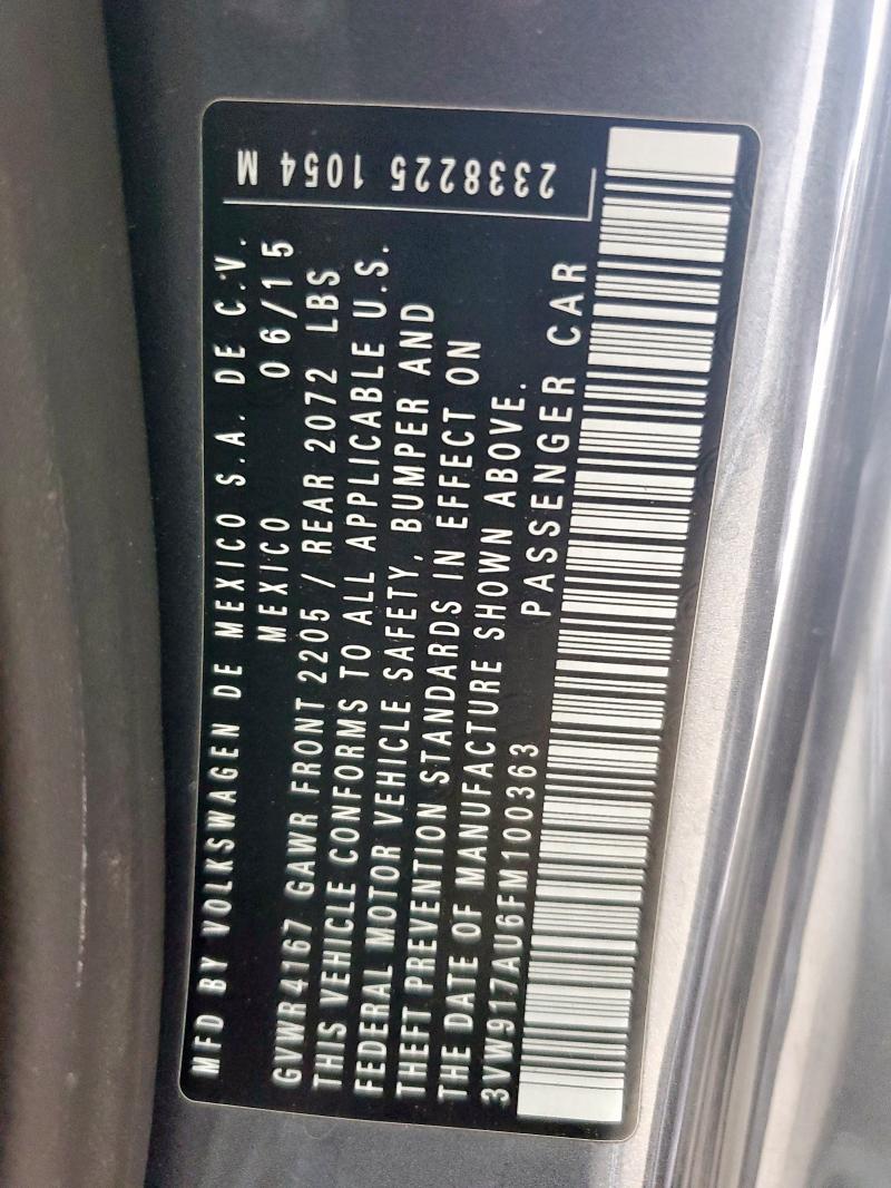 2015 VOLKSWAGEN GOLF 3VW917AU6FM100363