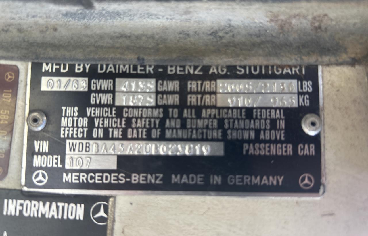 Lot #3248702250 1983 MERCEDES-BENZ 380 SL