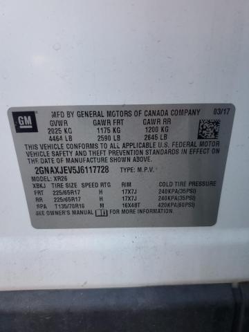 2018 CHEVROLET EQUINOX LT 2GNAXJEV5J6117728