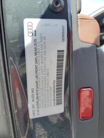 2019 AUDI A5 PREMIUM WAUBNCF50KA006793