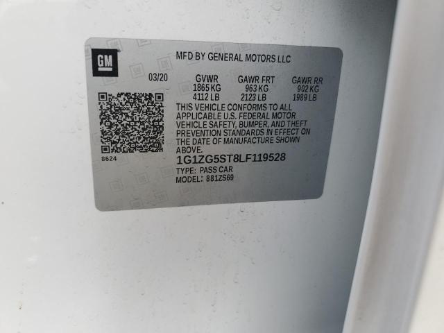 2020 CHEVROLET MALIBU RS 1G1ZG5ST8LF119528