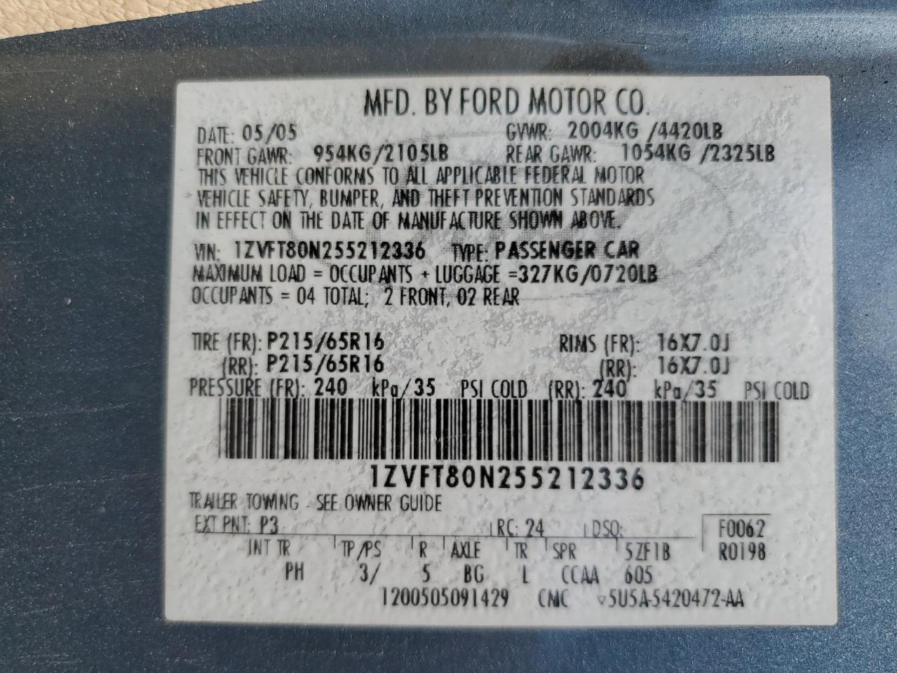 Lot #3280543178 2005 FORD MUSTANG