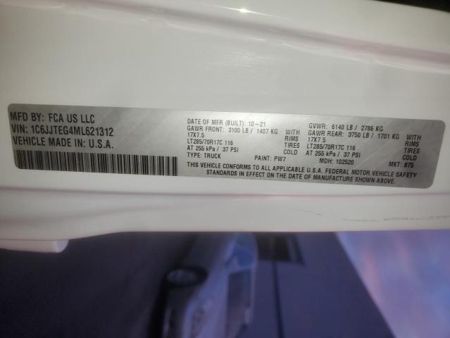 2021 JEEP GLADIATOR 1C6JJTEG4ML621312