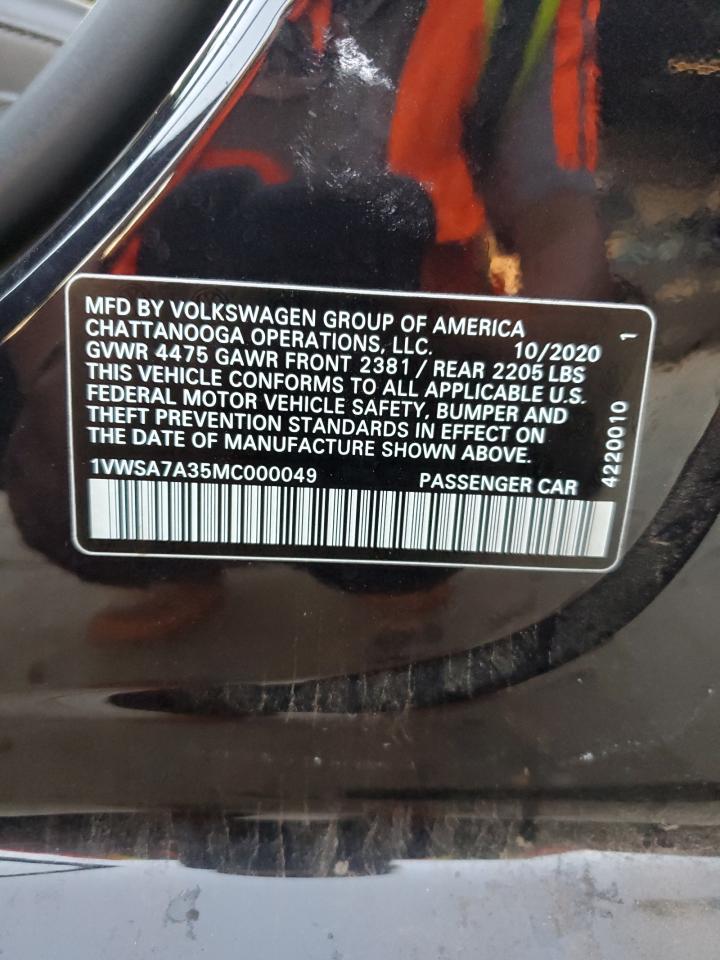 Lot #3311890216 2021 VOLKSWAGEN PASSAT SE