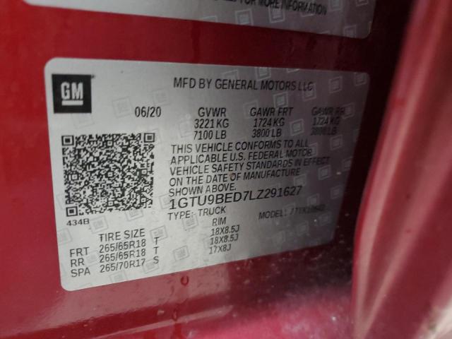 2020 GMC SIERRA K1500 SLE 1GTU9BED7LZ291627