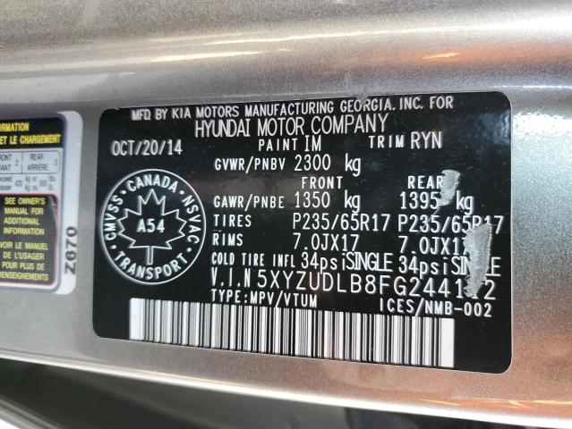 2015 HYUNDAI SANTA FE S 5XYZUDLB8FG244112