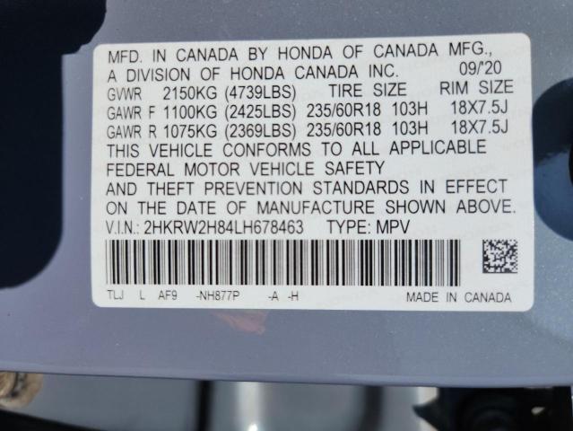 2020 HONDA CR-V EXL 2HKRW2H84LH678463