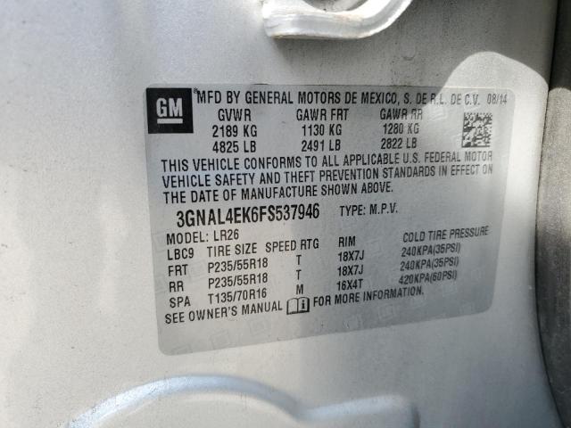 2015 CHEVROLET CAPTIVA LT 3GNAL4EK6FS537946