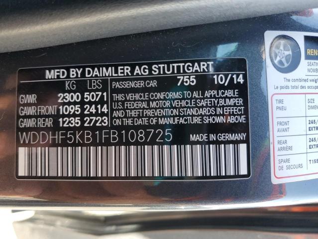 2015 MERCEDES-BENZ E 350 WDDHF5KB1FB108725