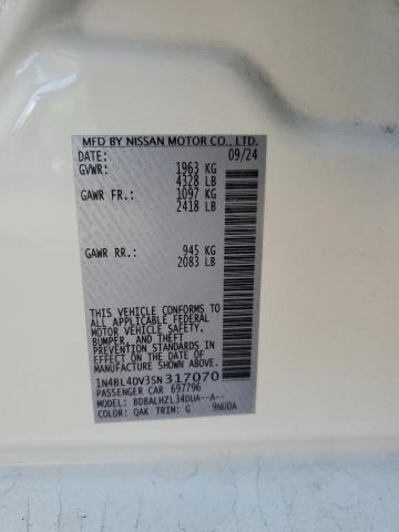2025 NISSAN ALTIMA SV 1N4BL4DV3SN317070
